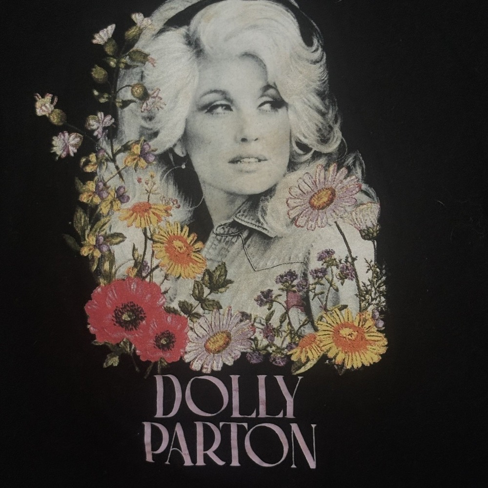 Wonder Nation Dolly Parton Floral Girls Graphic Crewneck T Shirt L (10/12)